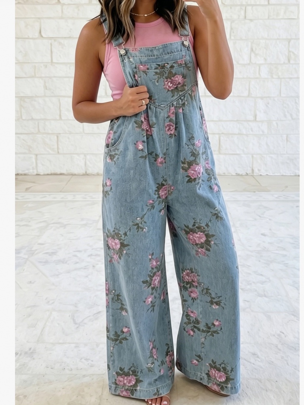 🎉 GIA JEAN “ HELEN “  GIA JEAN Floral Print Wide Leg JUMPSUIT ROMPER